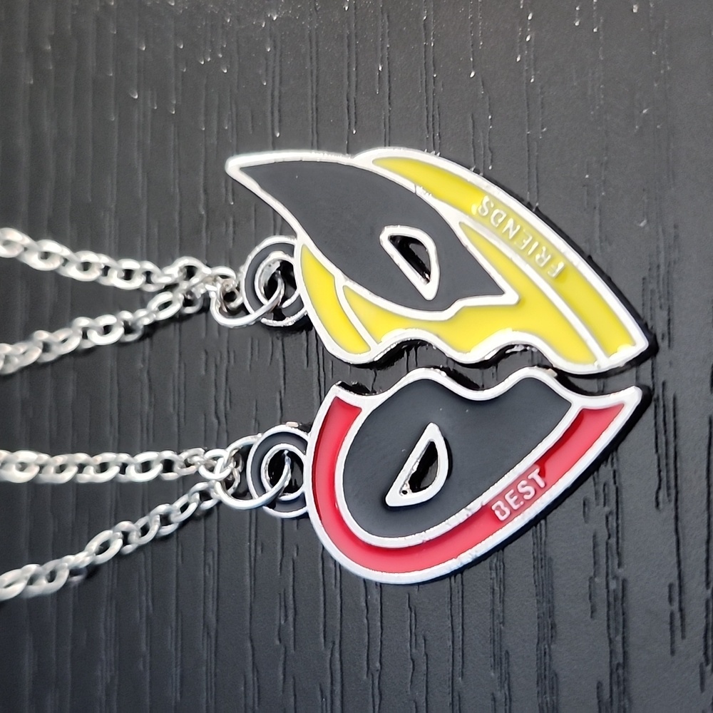 Marvel Deadpool and Wolverine Inspired "Best Friends" Necklace Set